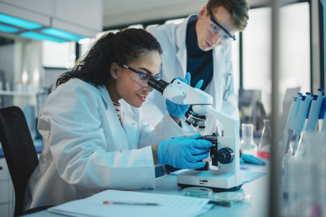 Zwei Wissenschaftler forschen an der Zelltherapie