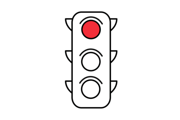 Zeichnung einer Ampel mit rotem Licht