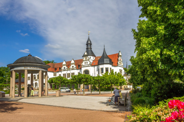 Marktplatz mit Brunnen Bad Schmiedeberg