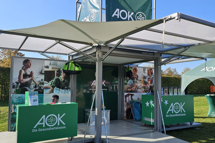 Eventstand der AOK Sachsen-Anhalt zum Stadtfest