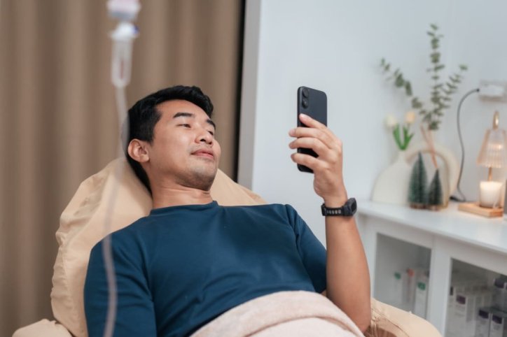 Ein Patient wartet auf eine Lokalanästhesie