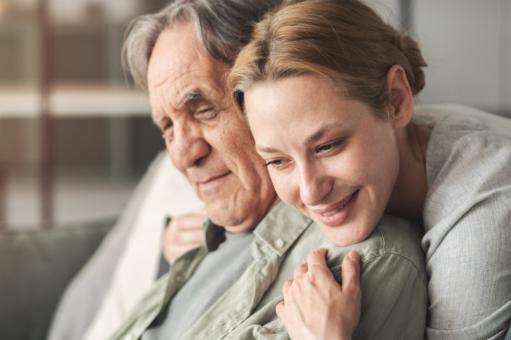 A loving hug at home