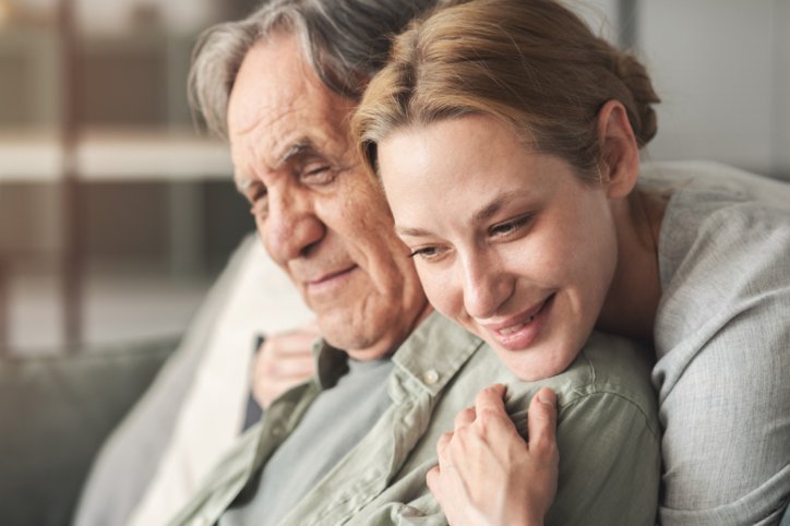 A loving hug at home