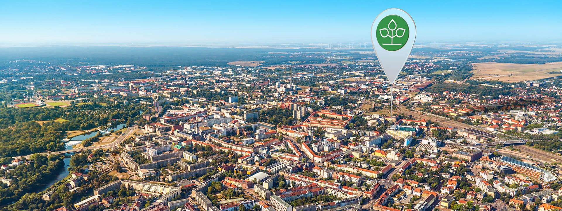 Luftbild von Dessau