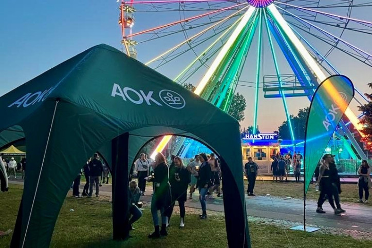 Der Eventcube der AOK Sachsen-Anhalt auf der Love Music Festival