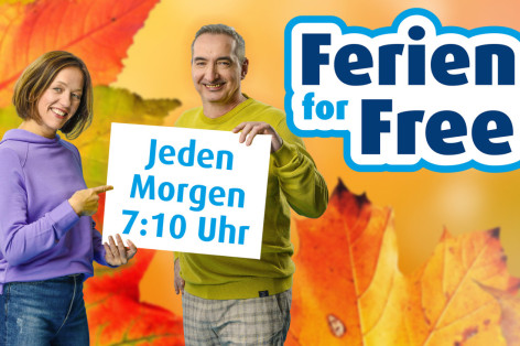 Die Moderatoren Amrei und Tilo präsentieren die Radio Brocken-Aktion "ferien for free".