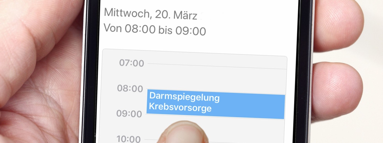 Vorsorgeerinnerung wird auf einem Smartphone angezeigt